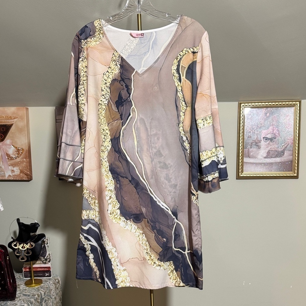 Abstract Patterned Dress Dry Cleaned